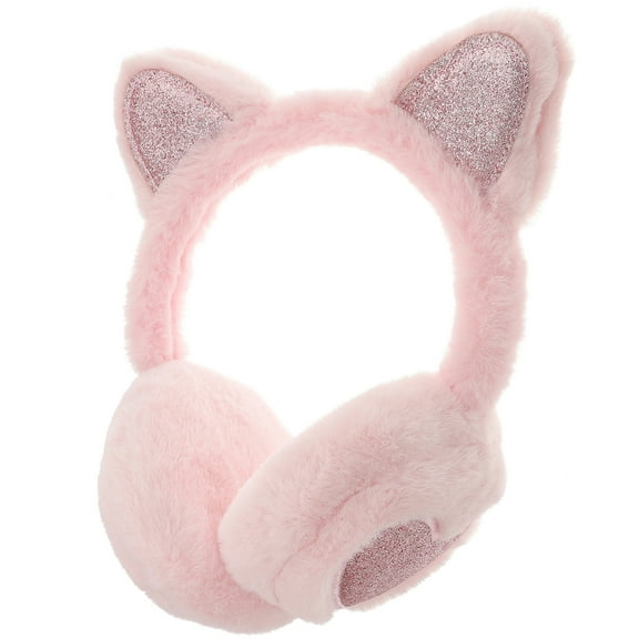 Soimiss Pink Plush Cat Ear Earmuff Winter Warm Ear Cover Windproof and Comfortable