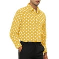thumbnail image 4 of INSPIRE CHIC Polka Dots Shirt for Men's Pointed Collar Button Long Sleeve Shirts, 4 of 5
