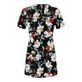 thumbnail image 3 of up to 60% off Gifts Usmixi Womens Dresses Fashion Loose Swing Tunic Tshirt Mini Dresses Casual Floral Print Round Neck Short Sleeve Short Summer Dress Black xl Under $5, 3 of 4