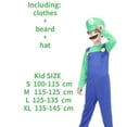 thumbnail image 5 of Disfraz de Super Luigi Brothers para adultos, mono con barba, sombrero y mochila, disfraz de Halloween, 5 of 5