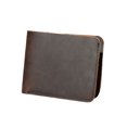 thumbnail image 2 of Men Retro Wallet Money Bag Coin Pocket Slim Purse Cowhide Change Card Short Handmade Fashionable for Business Driver Dark Coffee Horizontal, 2 of 8
