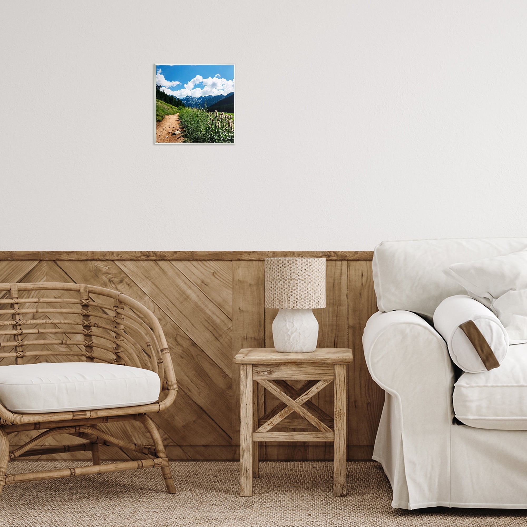 Stupell Industries Lovely Path with Clouds Landscape & Nature Photography Unframed Art Print Wall Art, 12 x 12