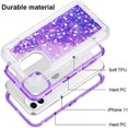 thumbnail image 5 of Designed for Apple iPhone 11 Heavy Duty Case, Heavy Duty Glitter Case for Girls Women Liquid Bling Sparkle Shining Glitter Luxury Shockproof Phone Case Cover for Apple iPhone 11,Purple, 5 of 7
