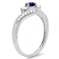 thumbnail image 2 of Dazzlingrock Collection 18K Round Blue Sapphire And White Diamond Ladies Swirl Engagement 3 Stone Ring, White Gold, Size 9, 2 of 2