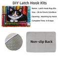 thumbnail image 3 of DIY Latch Hook Rug Kits Black and White Cat on Bookshelf Stamped Non-slip Mat Crochet Yarn Hook and Latch Emboridery Tapestry for Home Floor Decor and Pet Warm Cushion 52x38cm(1), 3 of 7