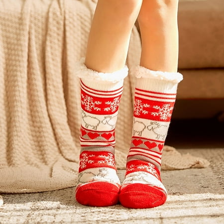 

QWERTYU Womens Soft Thick Fuzzy Socks Fluffy Warm Cozy Non Slip Slipper Socks