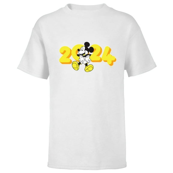 Disney Mickey Mouse Class of 2024 Graduation ‘24 Hangin’ Out - Short Sleeve T-Shirt for Kids - Customized-White
