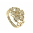 thumbnail image 2 of Solid 14k yellow gold 8.5mm-13mm-8.5mm Hawaiian plumeria flower ring size 6, 2 of 6