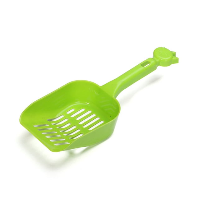 Innerwin Cats Cleaning Tools Big Spade Face Excrement Shovel Arc Design Pet Neater Cat Litter Scooper Solid Color Puppy Hollow Wear-resistant Plastic Non-slip Green