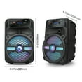 thumbnail image 6 of Portable Bluetooth Speaker 8" Subwoofer Rechargeable with Microphone Sound LED Party PA System 1100W, 6 of 9