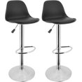 thumbnail image 1 of Bar Stools Set of 2 Morden Height Counter Bar Stools with Polypropylene Back and Leather Seat，Swivel Adjustable Stool Chair for Home Kitchen Island Black, 1 of 8