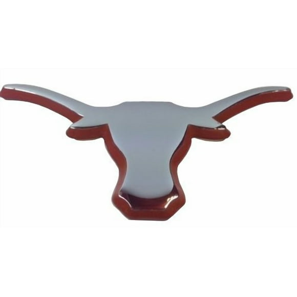 The University of Texas Longhorns Metal Auto Emblem (Chrome (Orange Trim))