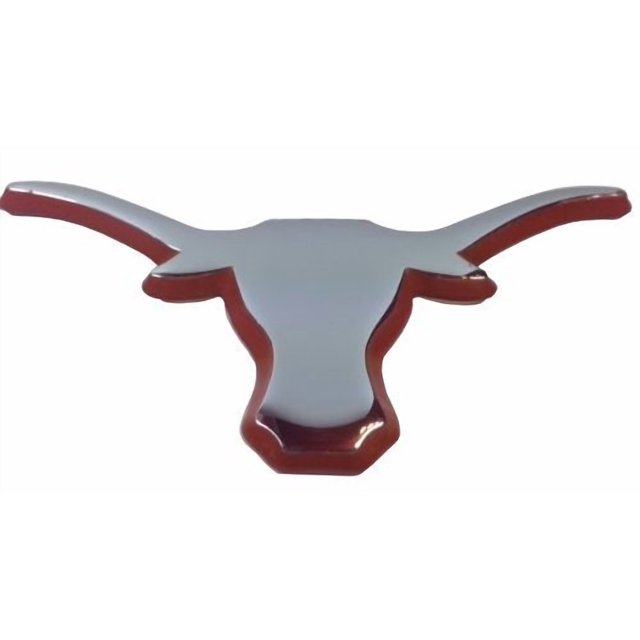 Université du Texas Longhorns Métal Auto Emblem (Chrome (Orange Trim))
