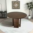 thumbnail image 3 of Ayane 47.2" Solid Wood Round Dining Table in Walnut, 3 of 5