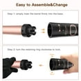 thumbnail image 4 of Bestope Travel Size Professional 1.25" Tourmaline Ceramic 6 in 1 Curling Iron and Interchangeable Hair Wand Set with Protective Glove, Ionic, Rose Gold, 4 of 4