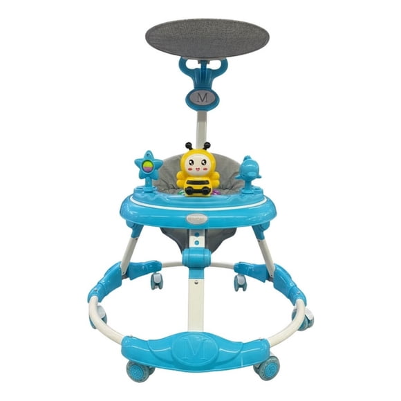 Andadera Para Bebé Babytek Abejita Llanta Gel Toldo Azul