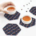 thumbnail image 7 of Fuzoiu Cartoon Fox Print Leather Coasters Set,Drink Coasters Set of 6,for Tabletop Protection, Durable PVC Coasters,Home Décor and Housewarming Gift,Hexagon, 7 of 7