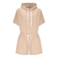 thumbnail image 6 of CHUMUD Women's Summer 2 Piece Shorts Sets Oversized Hooded Tops Short Sleeve Travel Outfits Fashion Matching Clothing Outfits, 6 of 8