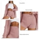 thumbnail image 4 of Conjunto de pantalones cortos con capucha y cremallera, manga larga, poliéster, transpirable, conjunto de salón de 2 piezas para mujer para correr, color rosa XL, 4 of 5
