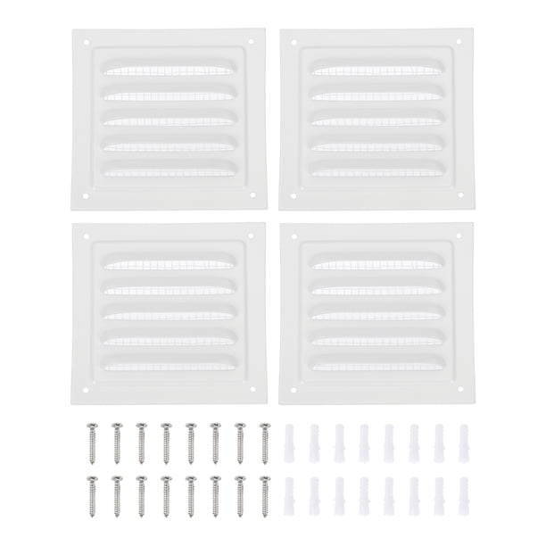 Rejillas de ventilación Uxcell para áticos y sofitos, cubiertas de ventilación de aire HVAC de aleación de aluminio rectangulares 4x4