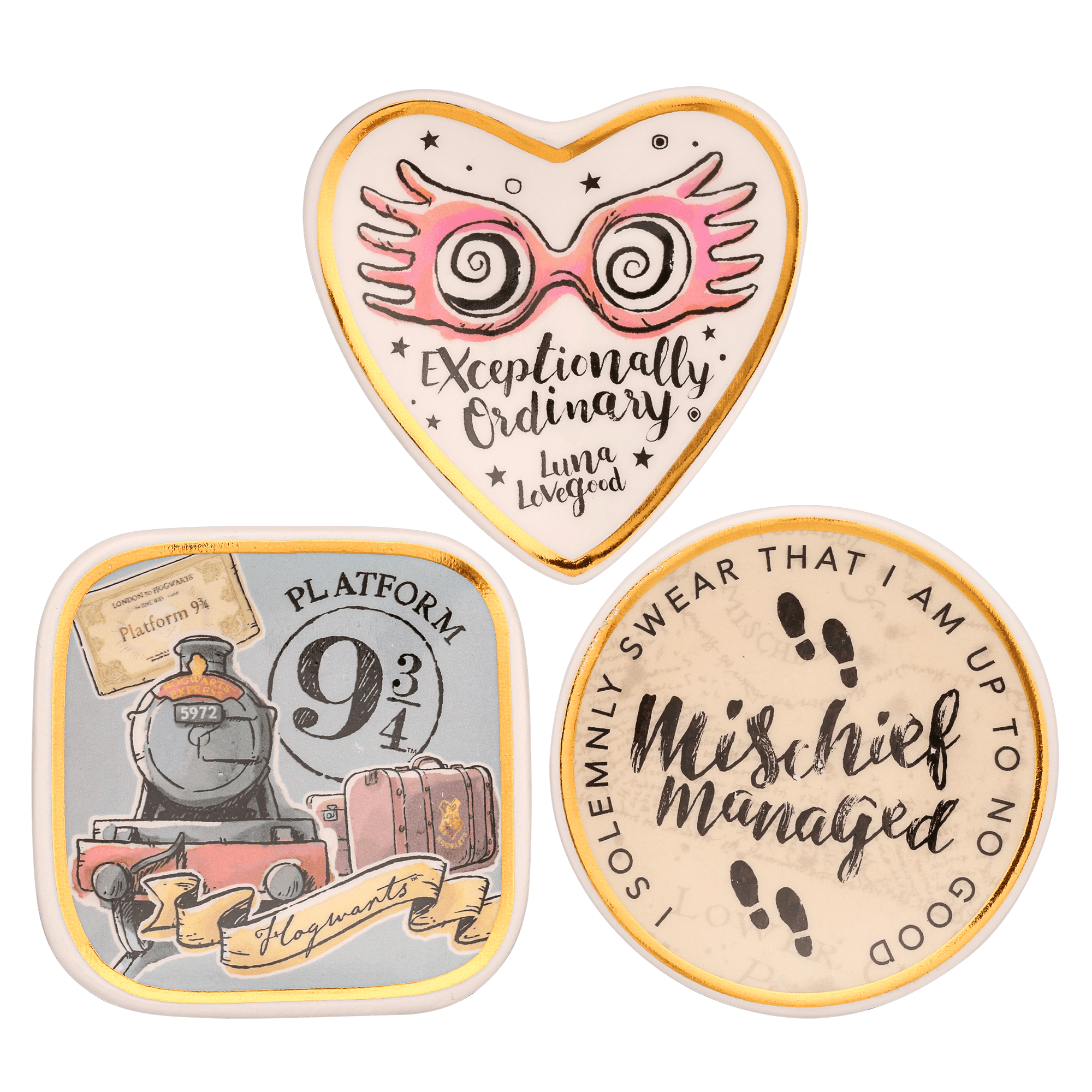 Harry Potter Trinket Tray Gift Set, 3 Piece Jewelry Dish Ring Holder…