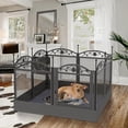 thumbnail image 2 of Dog Playpen Fence Detachable Play Pen Exercise Puppy Kennel Cage Dogs Supplies Dog Fences 8 Panels with Waterproof Fertility Pad ShopWise Round, 2 of 6