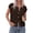 Brown, variant on Womens Cap Short Sleeve Sweater Vest Spring Summer Lightweight Button Down Cardigans Trendy Loose Tops