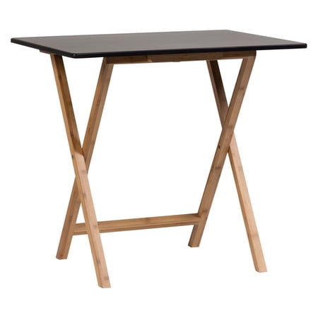 Eccostyle by CCL Bamboo Frame Folding Space Saving Desk in Black with Matte Finish