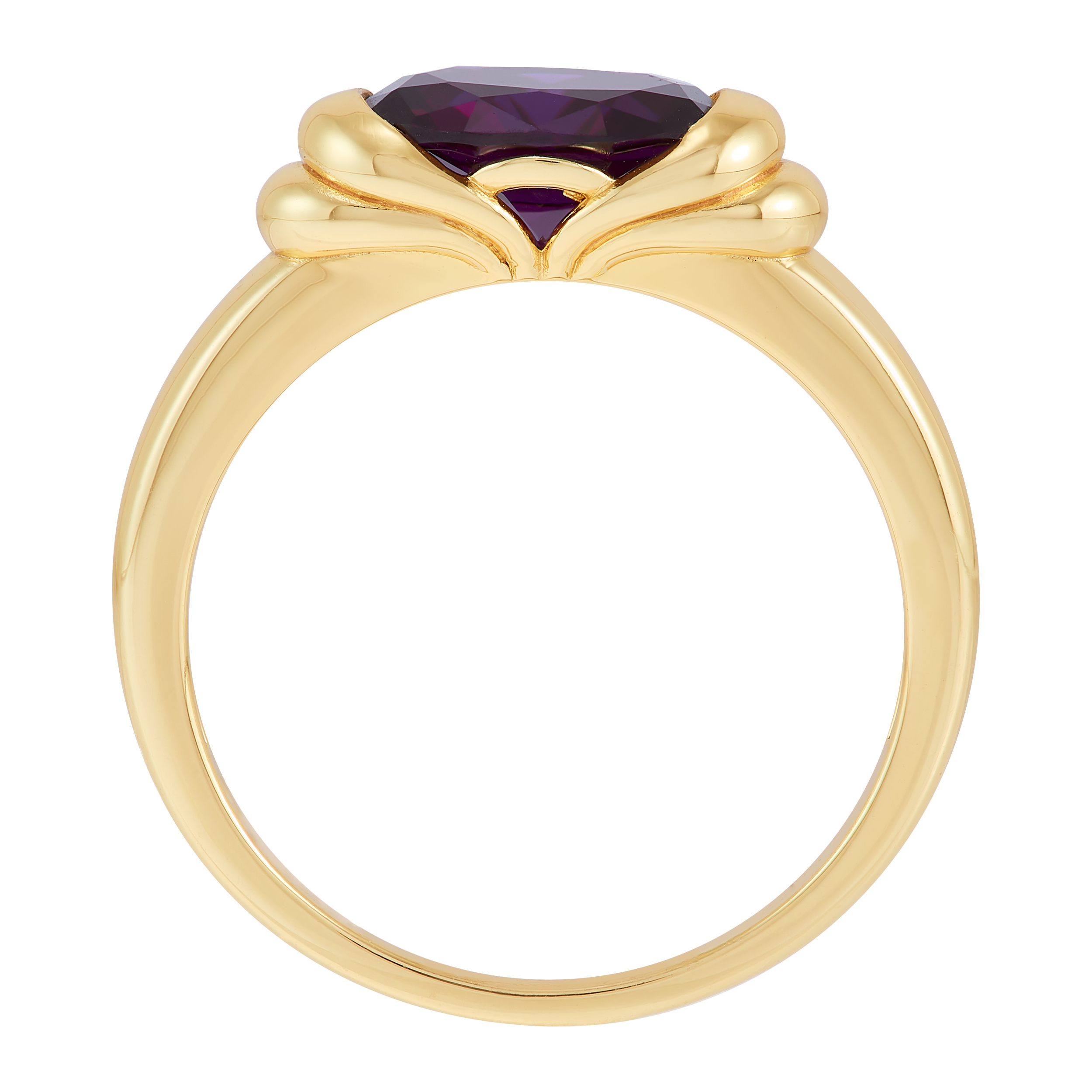 Brilliance Fine Jewelry Oval Simulated Amethyst Ring in Sterling Silver and 14KT Gold Plate