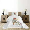 thumbnail image 4 of Ambesonne Retro Quilted Bedspread Set 2 Pcs, Hipster Goat on Bicycle, Twin Size, Multicolor, 4 of 5