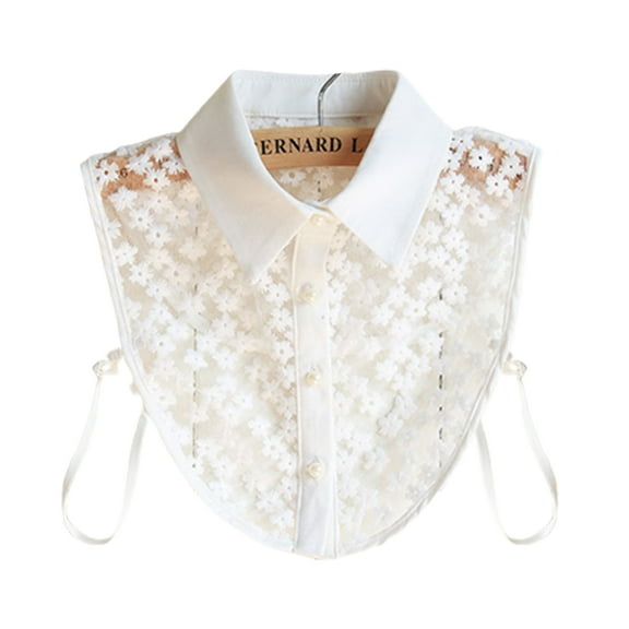 LoudSung Fake Collar Detachable Half Shirt Blouse False Doll Collar Hollow Out Lace Cool Flower Design for Women Girls