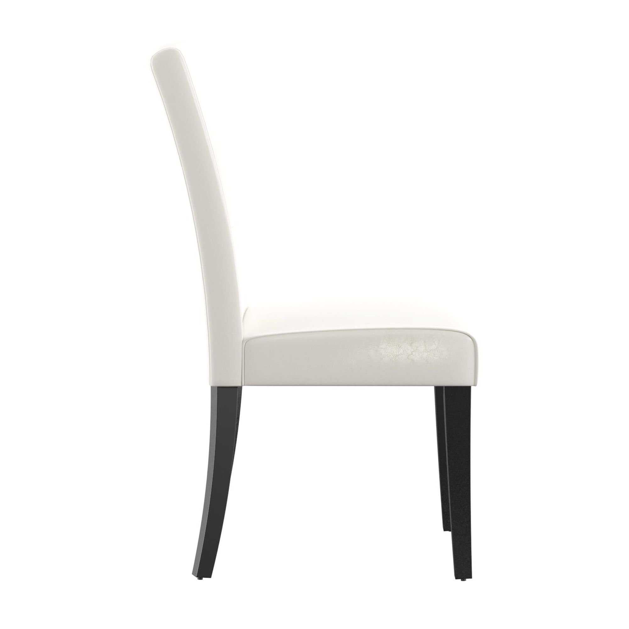 Weston Home Landen Keyhole Faux Leather Dining Side Chair, White (Set of 2)
