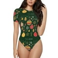 thumbnail image 2 of Picia Christmas Womens One Piece Swimsuits Modest Tummy Control Bathing Suits Lace Up Slimming Swim Suit-Large, 2 of 9