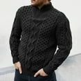 thumbnail image 2 of JTieacloth Mens Knitted Sweaters Men's Quarter Zip Sweater Zip Up Pullover Knit Turtleneck(Black), 2 of 4