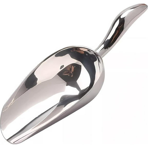 i Kito 6 oz Ice Cube Scoop with Handle for Freezer, Ice Shovel Scoop Kitchen for Ice Maker Bucket Stainless Steel