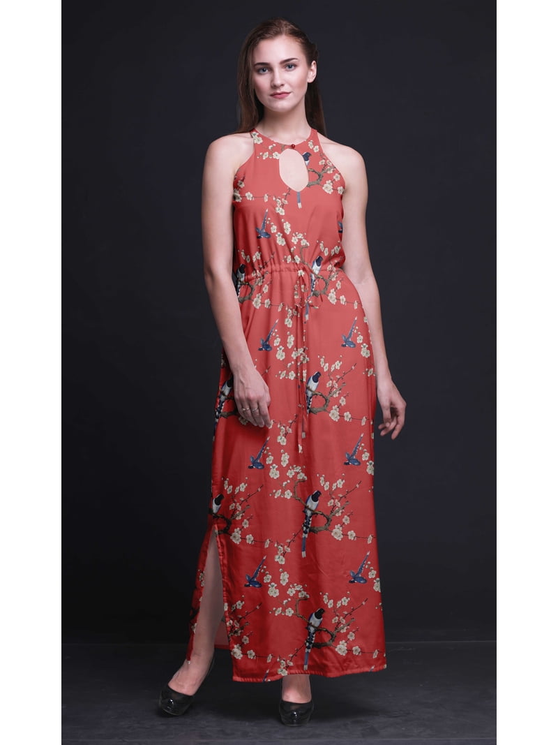 Bimba Bird Ladies Sleeveless Long Print Maxi Dress with Side Slits Summer  Wear-XXX-Large - Walmart.com