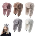 thumbnail image 2 of yocbz Winter Ushanka Russian Trapper Hats with Ear Flaps, Warm Full Hood Earflap Hat for Men and Women Windproof Fluffy Hats, C, 2 of 9
