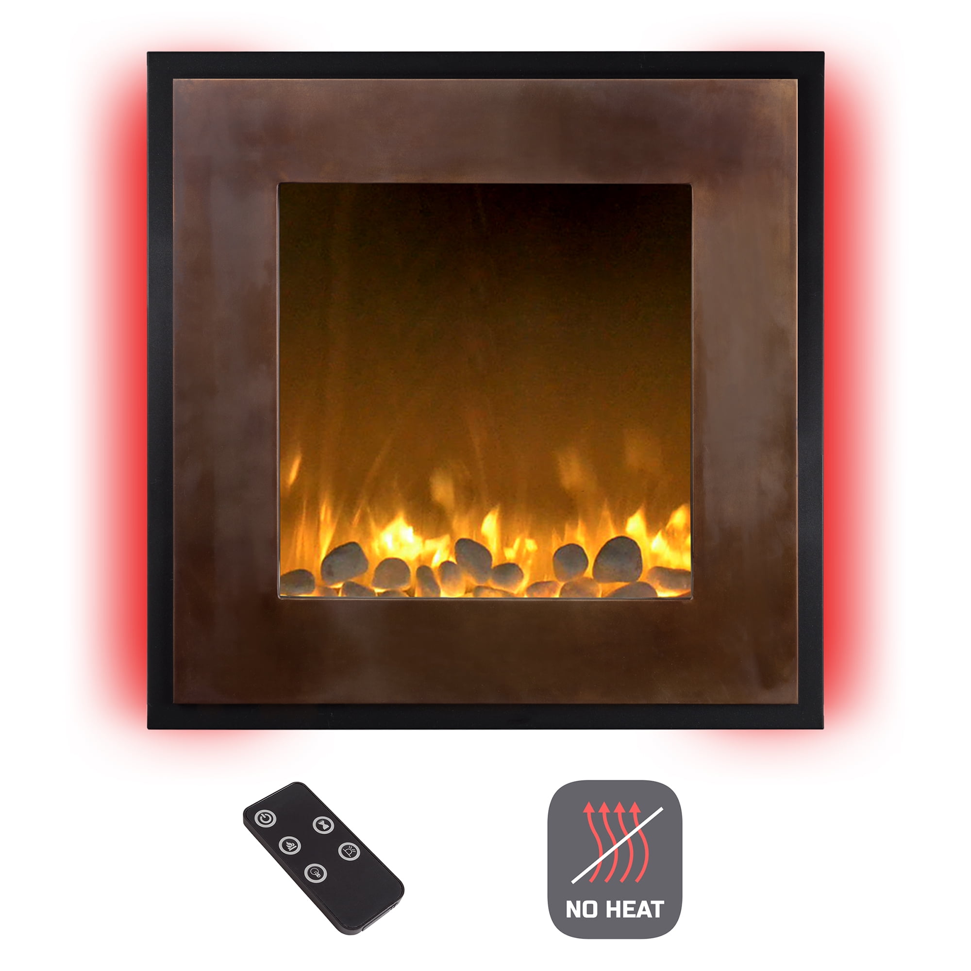 Electric LED NO HEAT Fireplace - Wall Mounted with Backlight and Flame