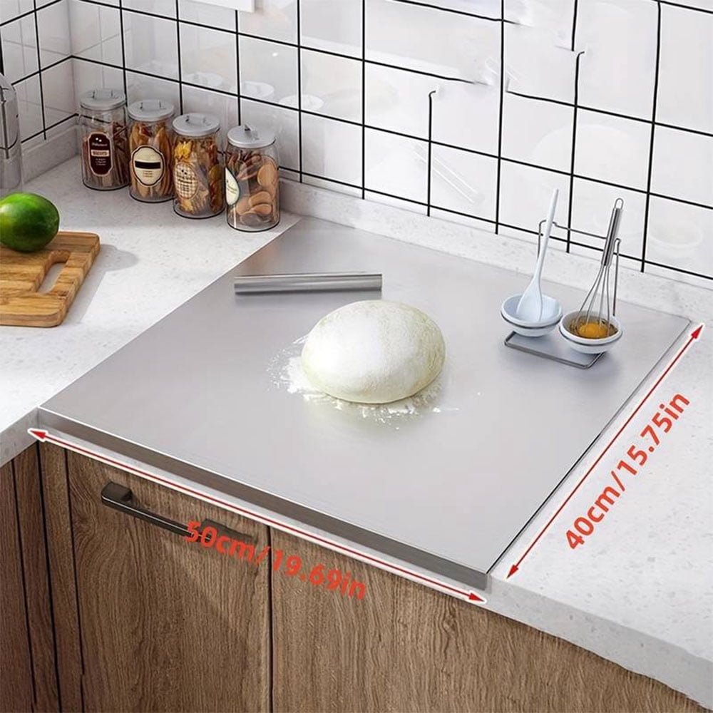 Podofo 304 Stainless Steel Cutting Board, Commercial Extra Large Chopping Boards Baking Board Heavy Metal Cutting Board for Kitchen Meat, Vegetables, Bread, 19.6x15.7inch