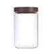 thumbnail image 1 of Tarro de almacenamiento de alimentos de vidrio transparente de 450 ml con tapa hermética de madera de acacia, contenedor de almacenamiento de alimentos para granos de café, botella de especias, galle, 1 of 5