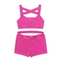 thumbnail image 3 of iiniim Kids Girls Crop Tops and Shorts 2 Piece Dance Sports Outfits Activewear Set, 3 of 7