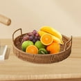 thumbnail image 1 of Bandeja tejida para servir Cestas para servir con asas Decoración del hogar Bandeja de frutas Bandeja decorativa de mesa Cena L, 1 of 8