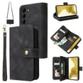 thumbnail image 1 of for Samsung Galaxy S23 Plus Wallet Case, [Card Slots] PU Leather ID Credit Holder Folio Flip Kickstand Magnetic Clasp Phone Cover & Lanyard & Shoulder Strap for Galaxy S23 Plus 6.6 inch, Black, 1 of 10