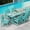 Aruba Blue, variant on SERWALL Patio Dining Set, 5-Piece Rectangular HDPE Dining Table with Umbrella Hole & 4 Chairs, Grey