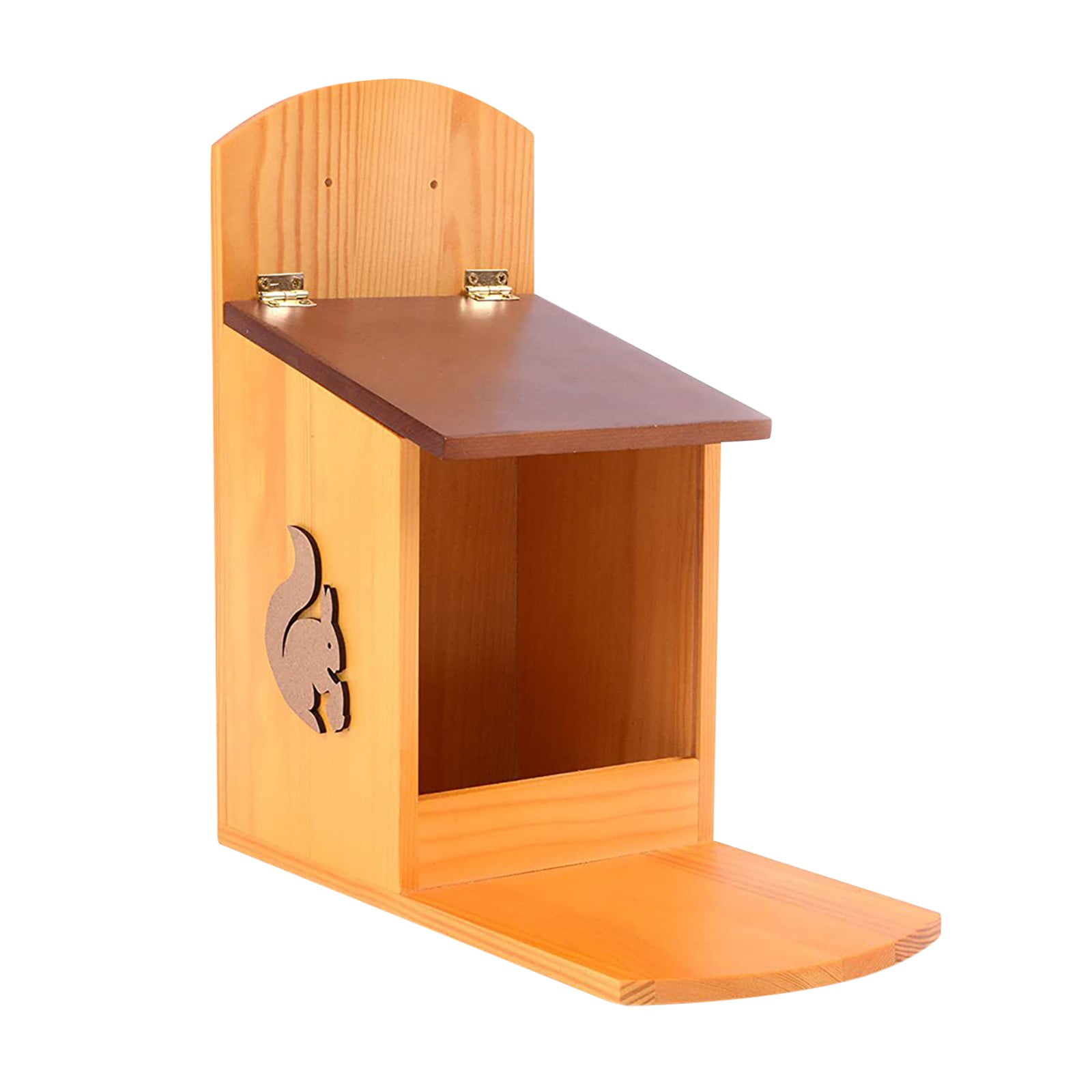 Mortilo Wooden Squirrel Feeding Box, Squirrel Feeding Room With Lid ...