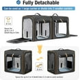 thumbnail image 3 of 2-in-1 Cat Travel Carrier with Litter Box, (17.7" x2) x16.5"x13" Large Cat Carrier with Zipper Locks for Moving Across The Country (No Hammock) - Black, 3 of 6