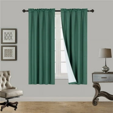 1 Hunter Green Single Panel Solid Foam Lined Blackout Window Curtain Panel Treatment Drape Rod Pocket Size 63" Long R64