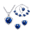 thumbnail image 1 of 4pcs Collar, Pendientes, Anillo Y Pulsera Corazón De Cristal Azul, 1 of 5