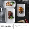thumbnail image 4 of Hemoton 7.5 Inch Rectangular Ceramic Plates Set of 3, Small Appetizer, Salad, Dessert, Snack, Sushi Dishes - Microwave, Oven & Dishwasher Safe, 4 of 6