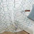 thumbnail image 3 of Embroidered Diamond Pattern Sheer Curtains 2 Panels Semi Voile Set with Rod Pocket for Living Room & Bedroom, 3 of 5